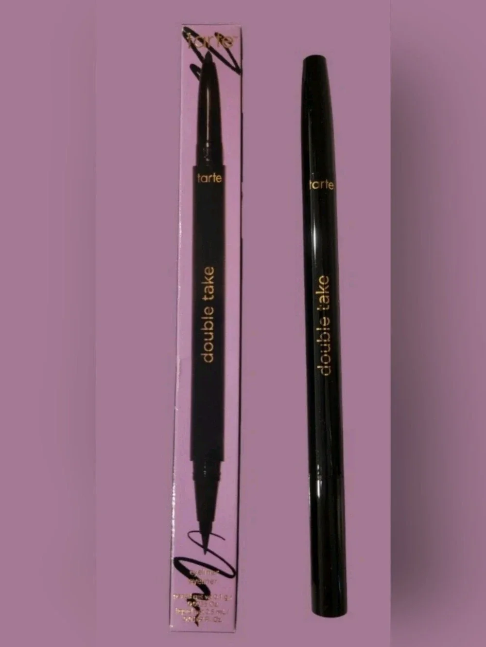 Tarte Double Take Eyeliner Liquid & Gel Liner Duo .0035oz Full Size BNIB Black.